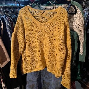 Yellow Knit Women's Sweater
